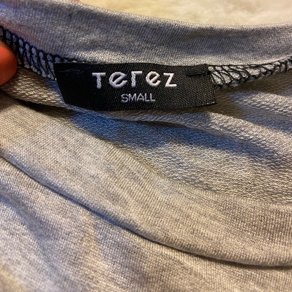 Terez BLACK LIGHTNING BOLT CREW NECK IN GRAY Small - Picture 5 of 11